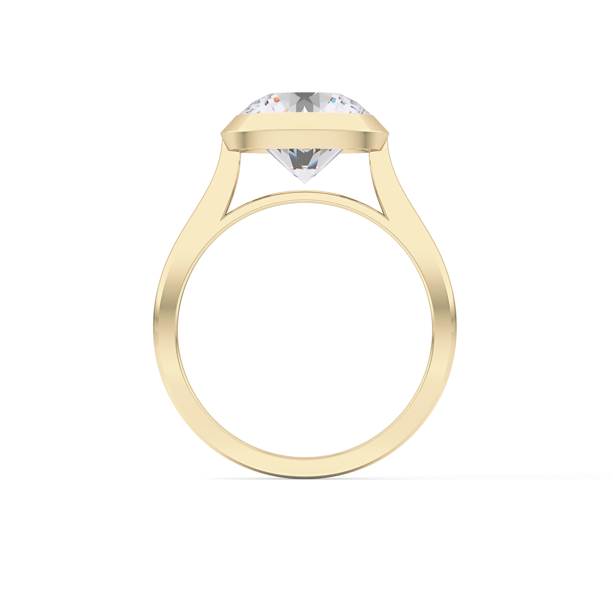 Round Bezel Lab Grown Diamond Engagement Ring