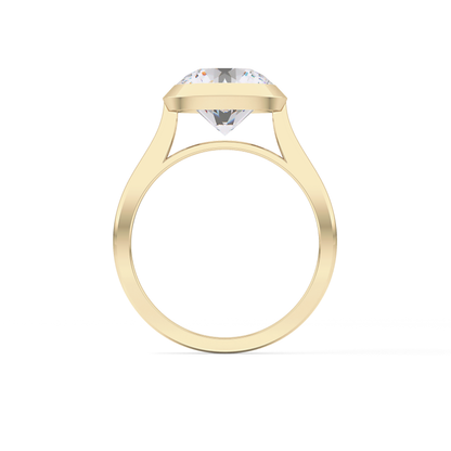 Round Bezel Lab Grown Diamond Engagement Ring