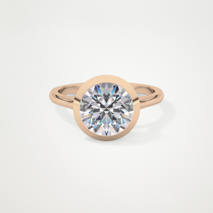 Round Bezel Lab Grown Diamond Engagement Ring