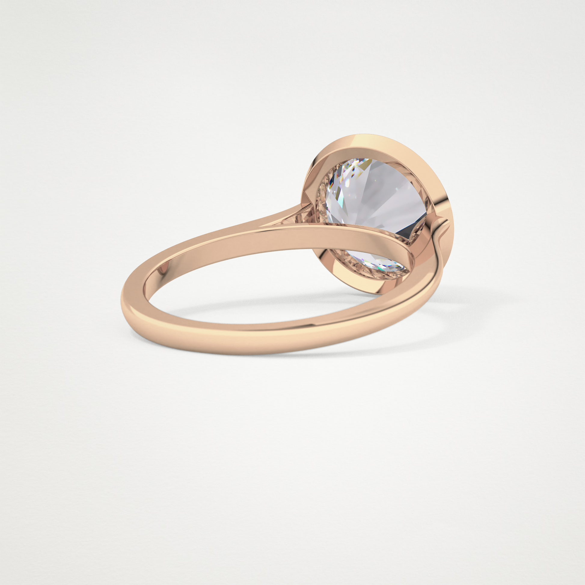 Round Bezel Lab Grown Diamond Engagement Ring