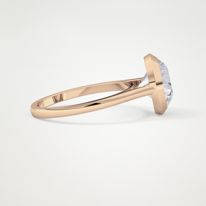 Round Bezel Lab Grown Diamond Engagement Ring