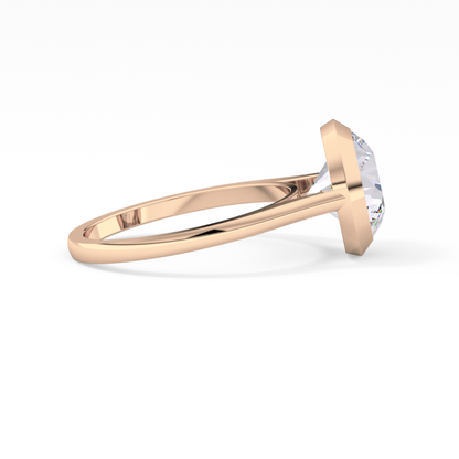 Round Bezel Lab Grown Diamond Engagement Ring