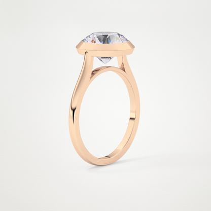 Round Bezel Lab Grown Diamond Engagement Ring
