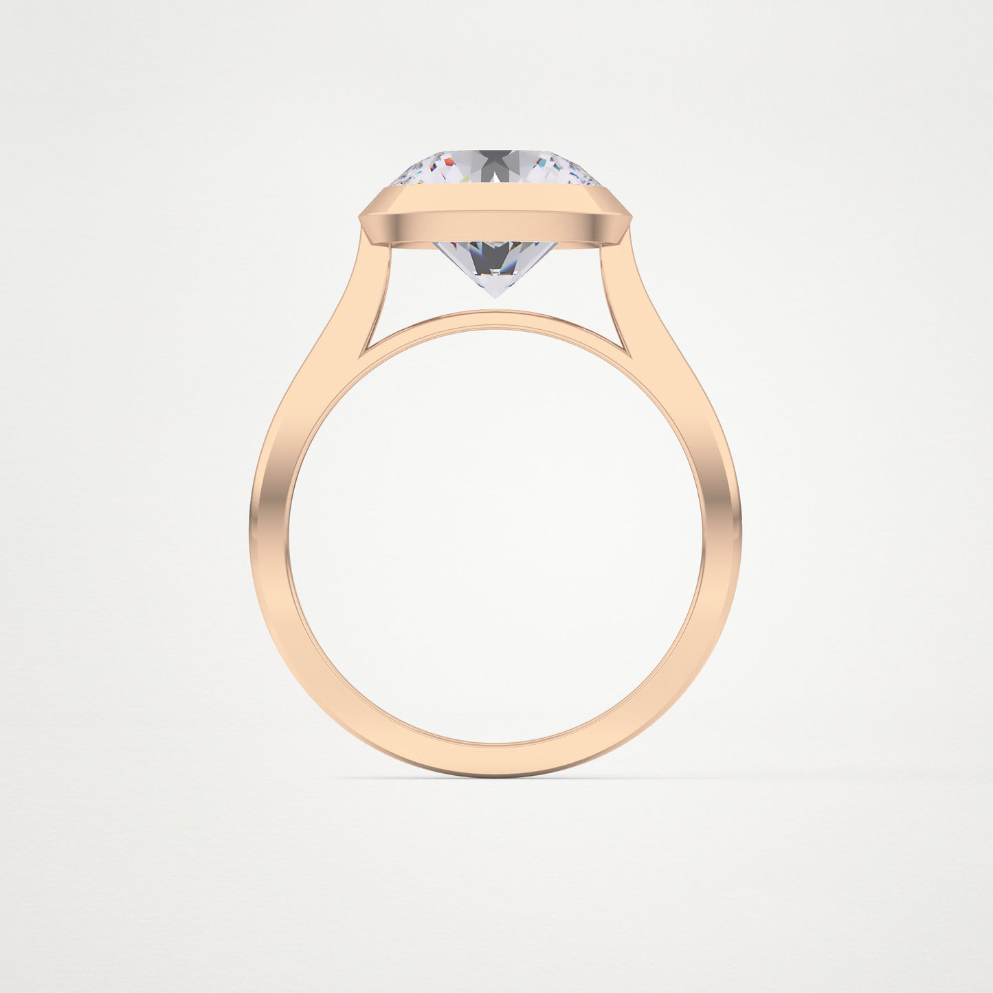Round Bezel Lab Grown Diamond Engagement Ring