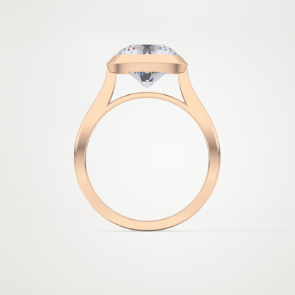 Round Bezel Lab Grown Diamond Engagement Ring