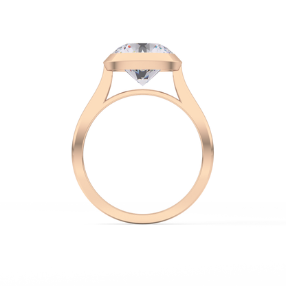 Round Bezel Lab Grown Diamond Engagement Ring
