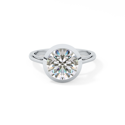Round Bezel Lab Grown Diamond Engagement Ring