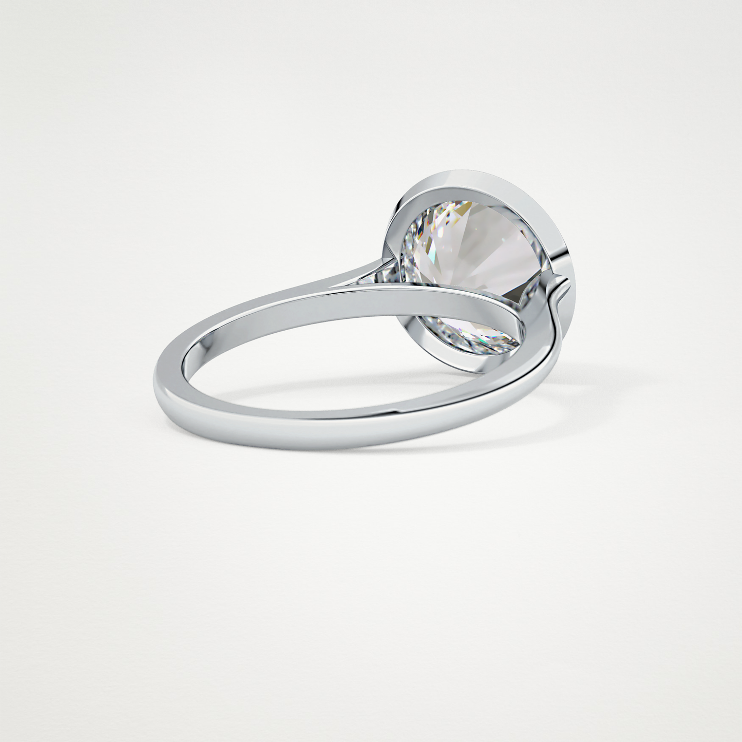 Round Bezel Lab Grown Diamond Engagement Ring