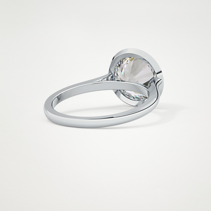 Round Bezel Lab Grown Diamond Engagement Ring