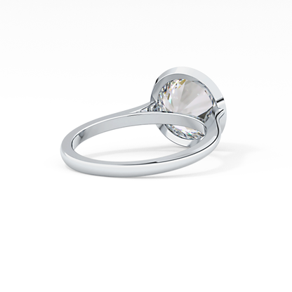 Round Bezel Lab Grown Diamond Engagement Ring