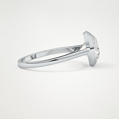 Round Bezel Lab Grown Diamond Engagement Ring