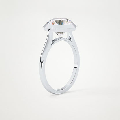 Round Bezel Lab Grown Diamond Engagement Ring