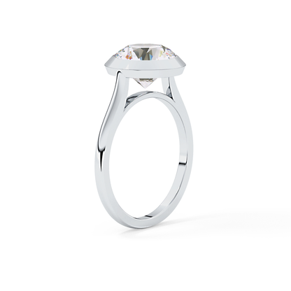 Round Bezel Lab Grown Diamond Engagement Ring