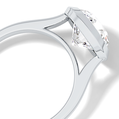 Round Bezel Lab Grown Diamond Engagement Ring