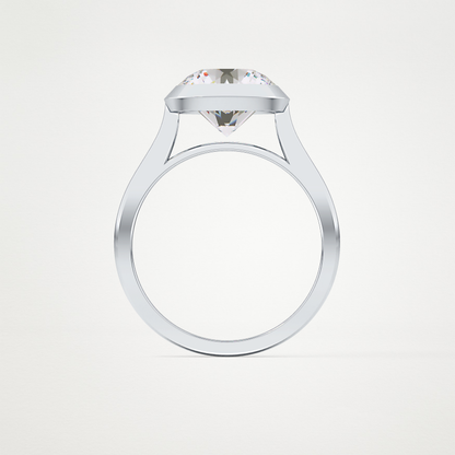 Round Bezel Lab Grown Diamond Engagement Ring