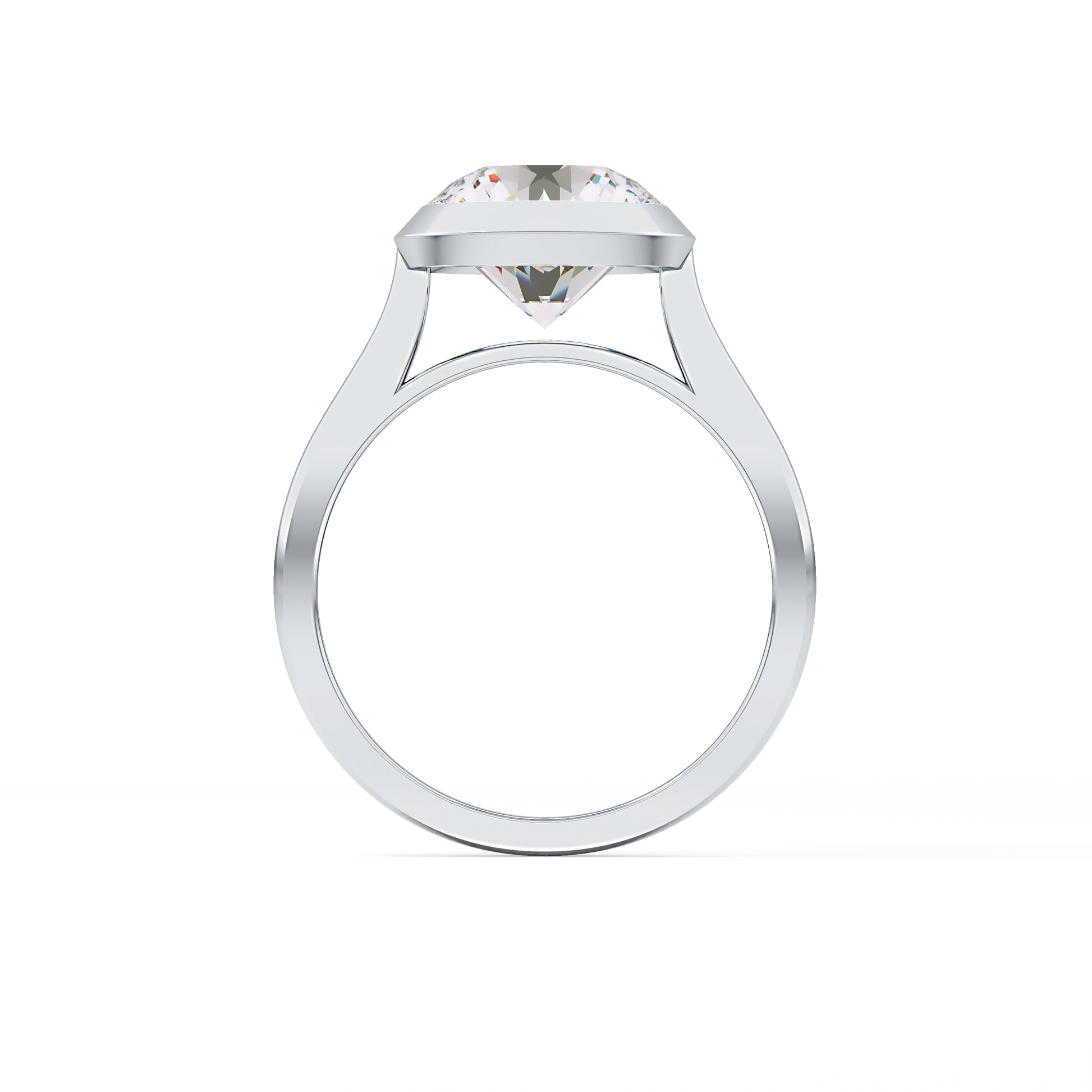 Round Bezel Lab Grown Diamond Engagement Ring
