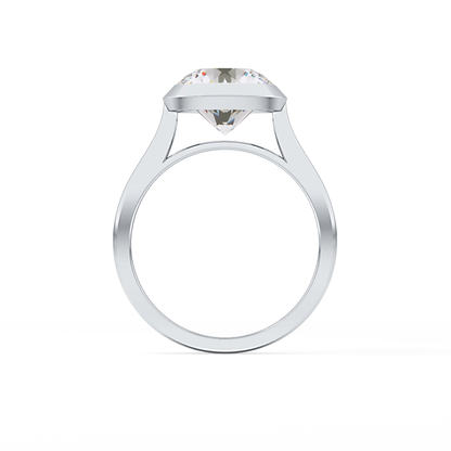 Round Bezel Lab Grown Diamond Engagement Ring