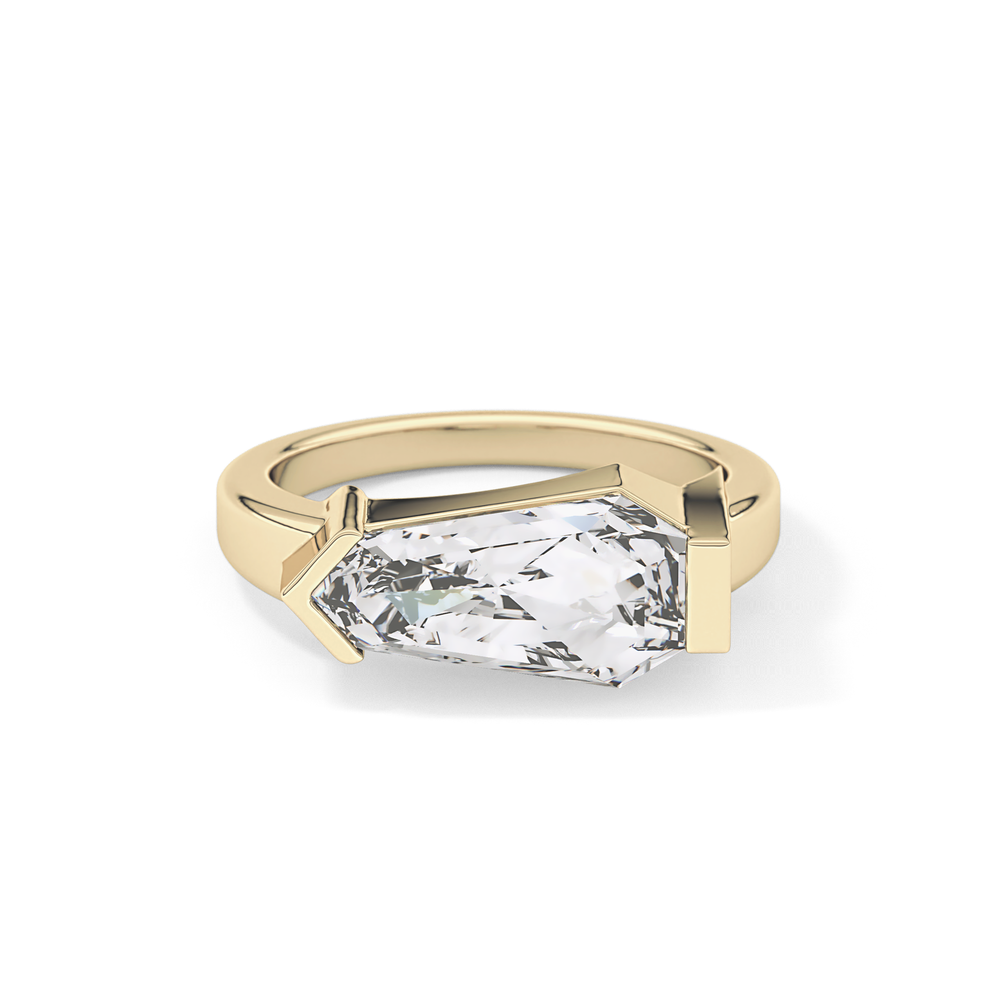 Shield Solitaire Lab Grown Diamond Engagement Ring