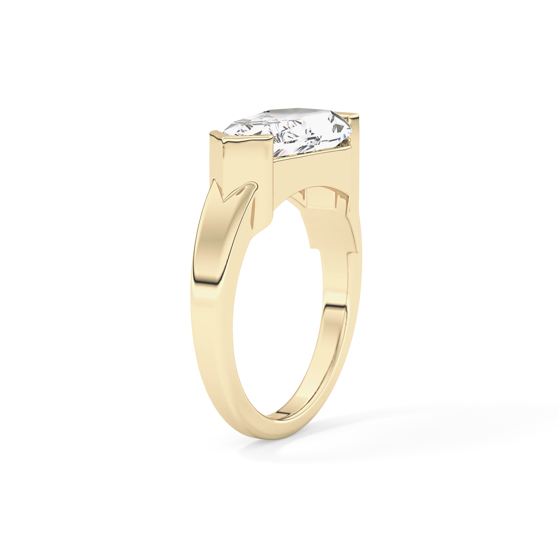 Shield Solitaire Lab Grown Diamond Engagement Ring