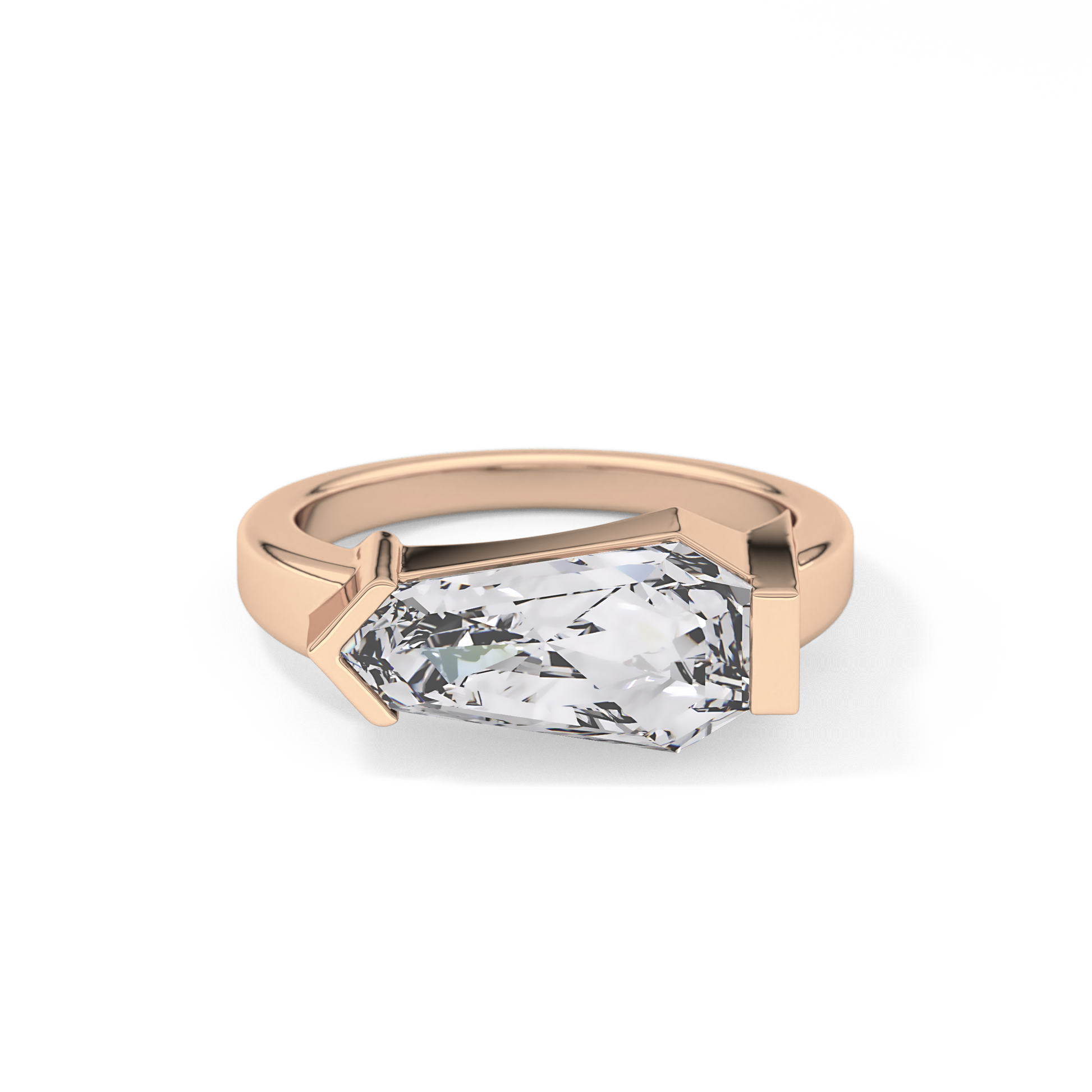 Shield Solitaire Lab Grown Diamond Engagement Ring