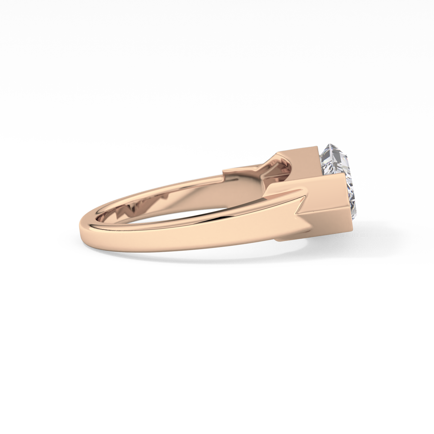 Shield Solitaire Lab Grown Diamond Engagement Ring