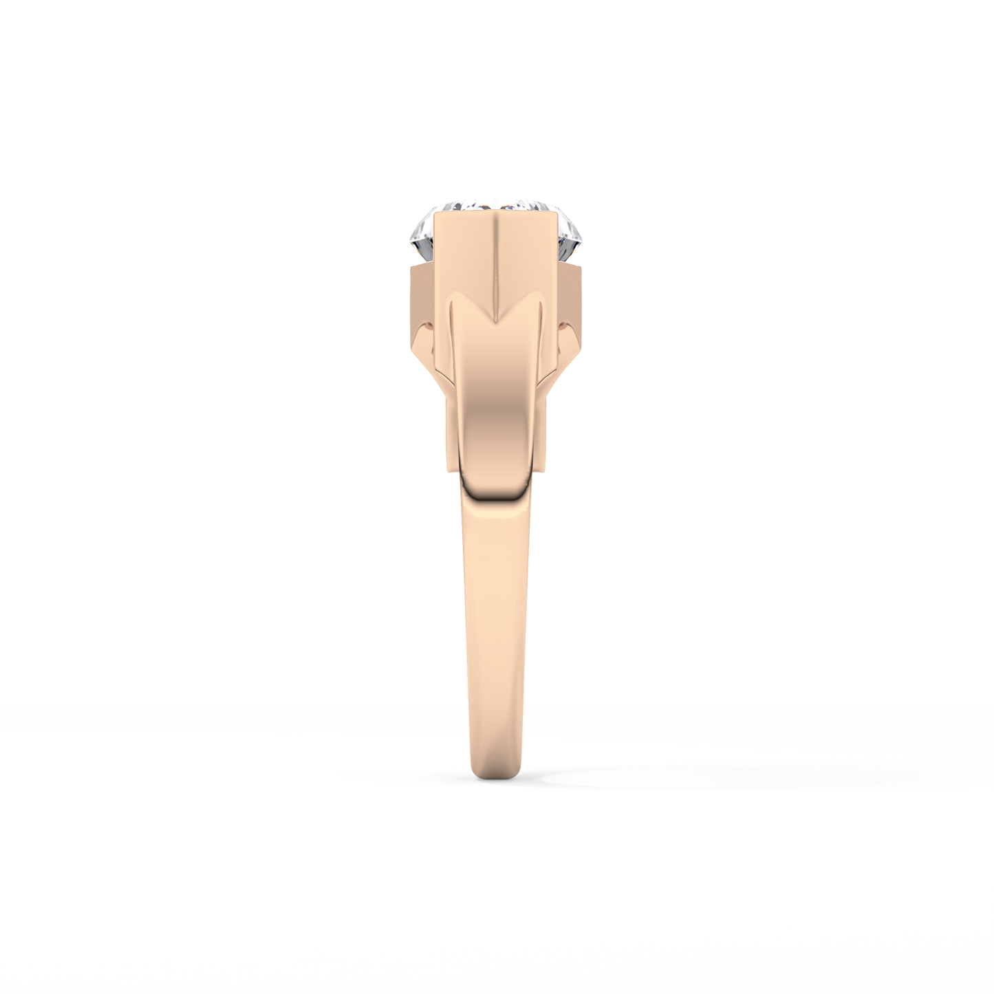 Shield Solitaire Lab Grown Diamond Engagement Ring