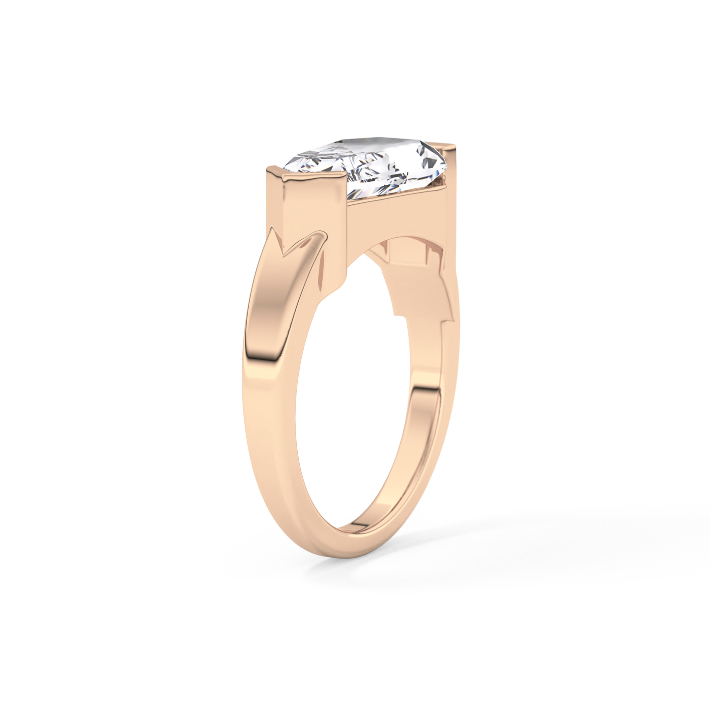 Shield Solitaire Lab Grown Diamond Engagement Ring