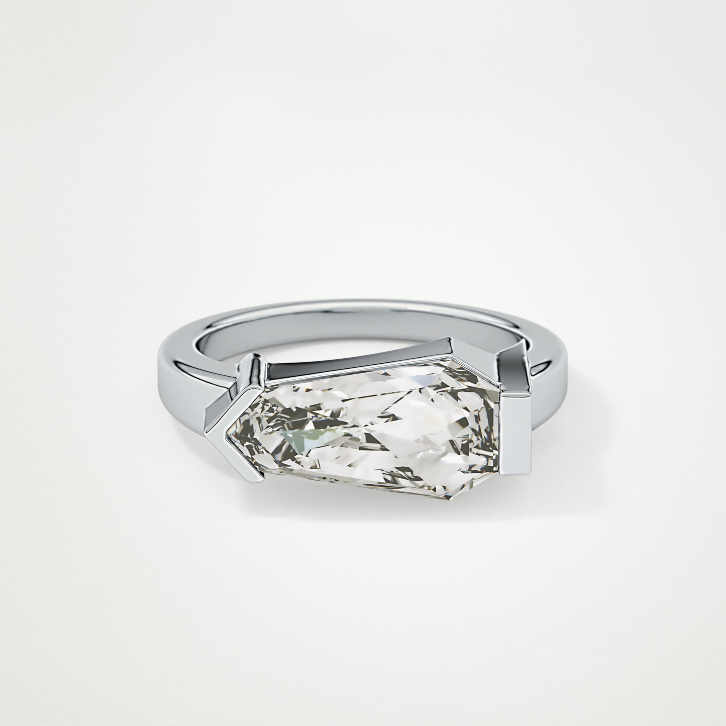 Shield Solitaire Lab Grown Diamond Engagement Ring