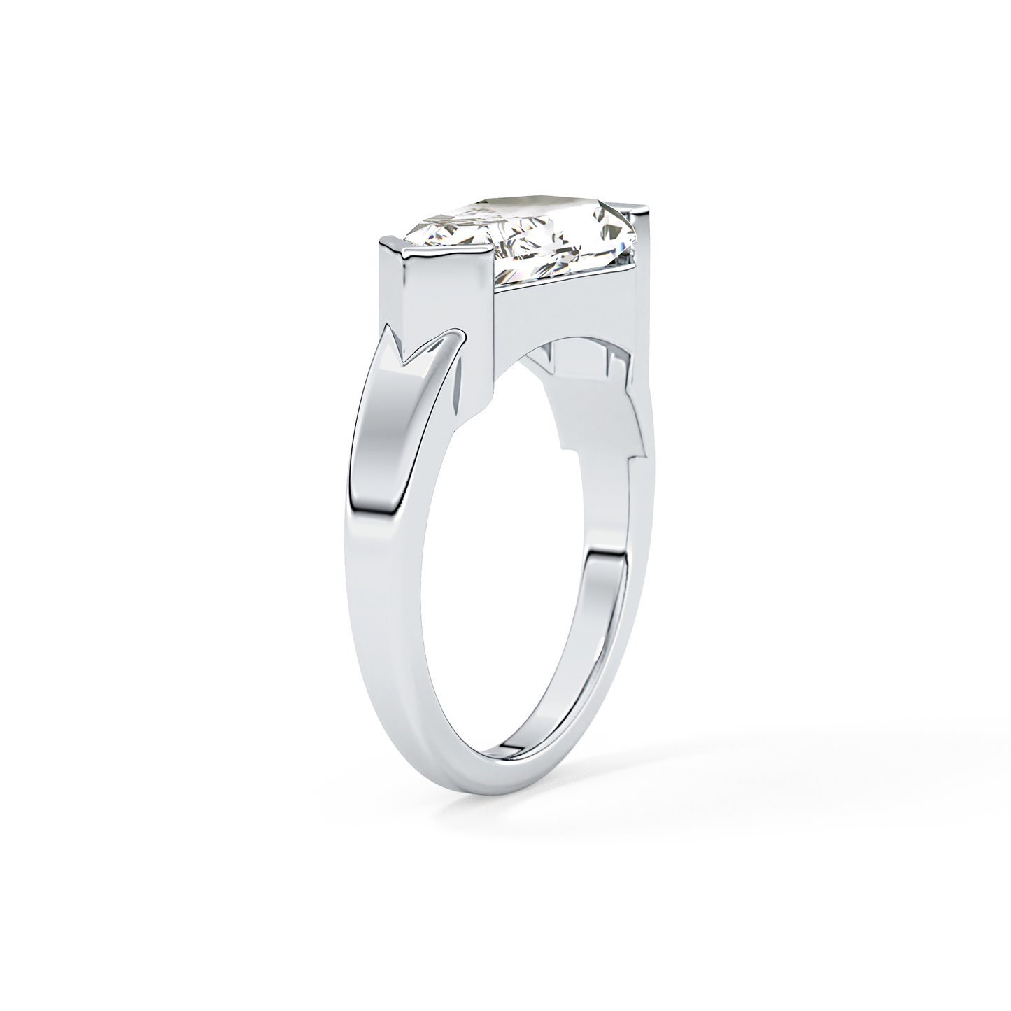 Shield Solitaire Lab Grown Diamond Engagement Ring