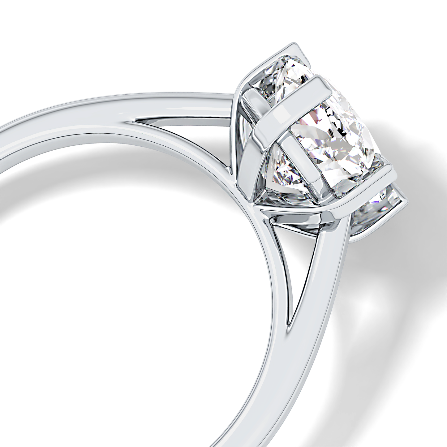 Cushion Solitaire Lab Grown Diamond Engagement Ring