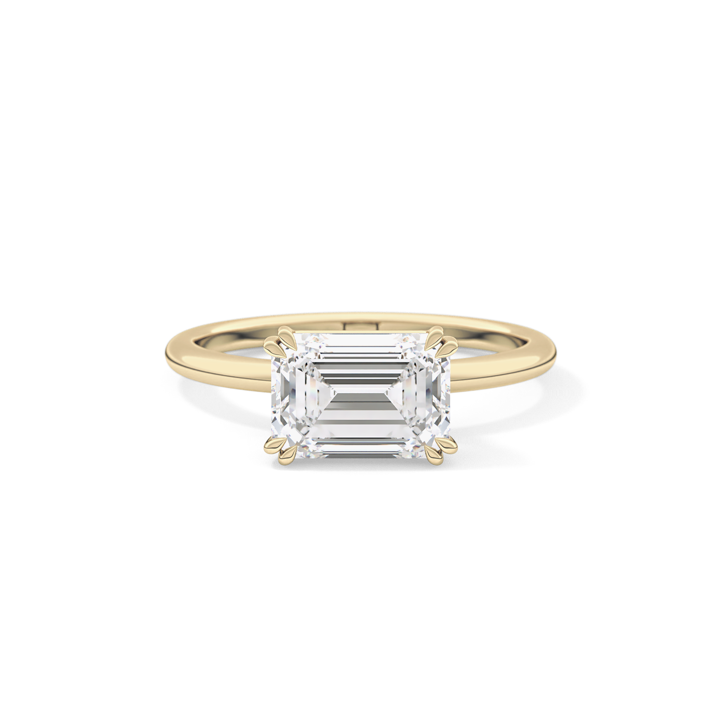 Emerald Solitaire Lab Grown Diamond Engagement Ring