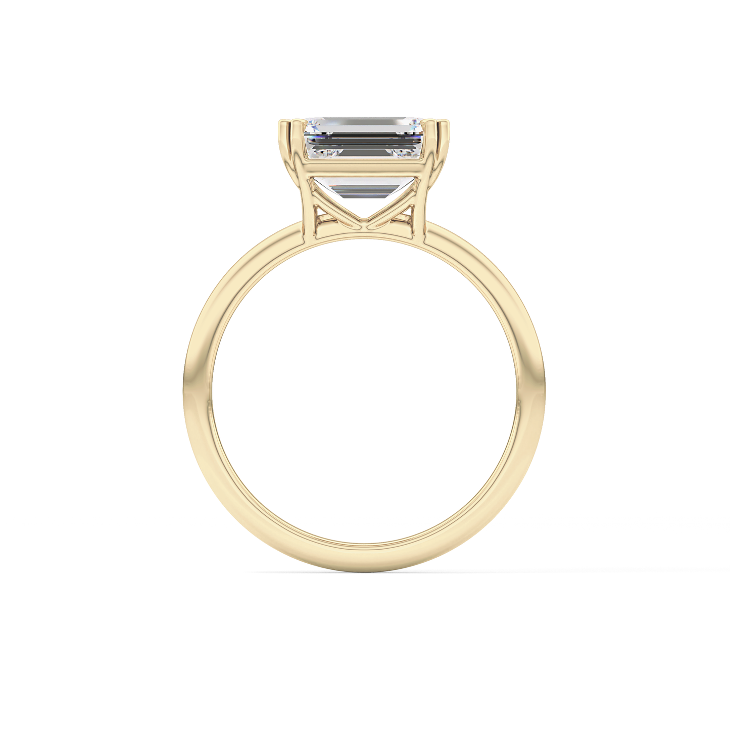 Emerald Solitaire Lab Grown Diamond Engagement Ring