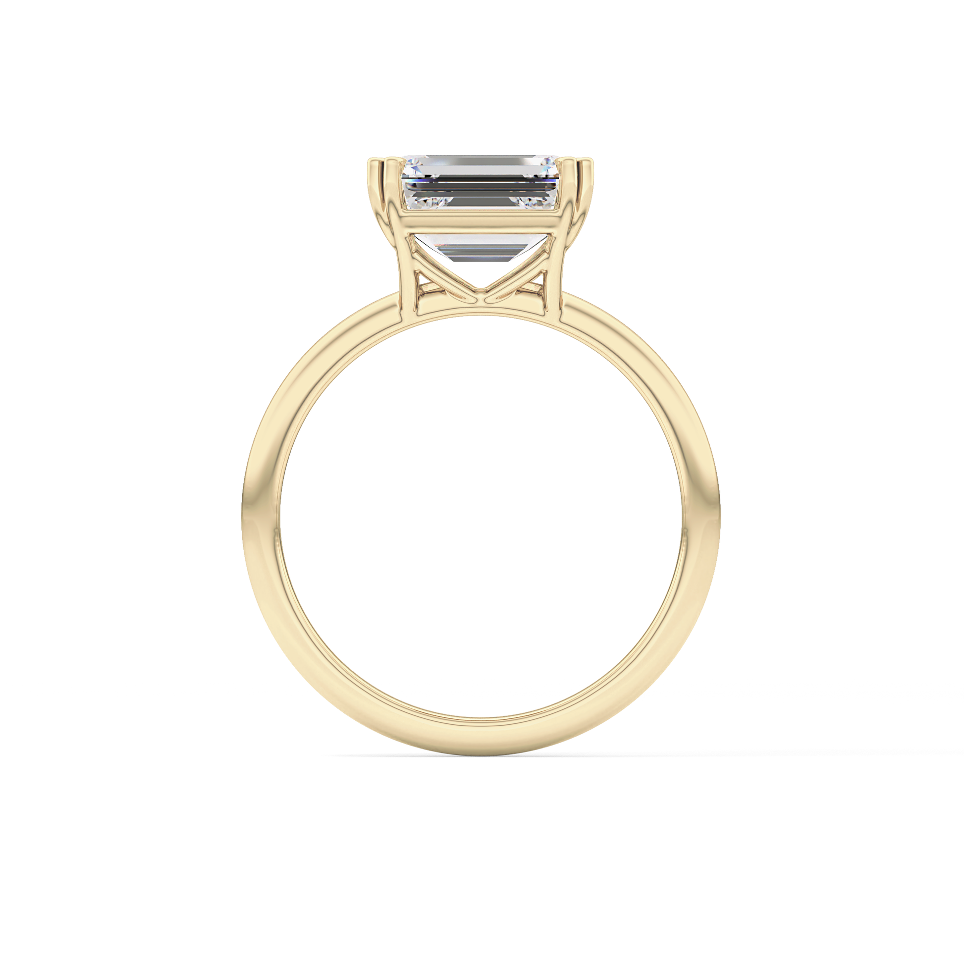 Emerald Solitaire Lab Grown Diamond Engagement Ring