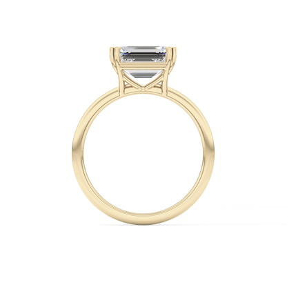 Emerald Solitaire Lab Grown Diamond Engagement Ring