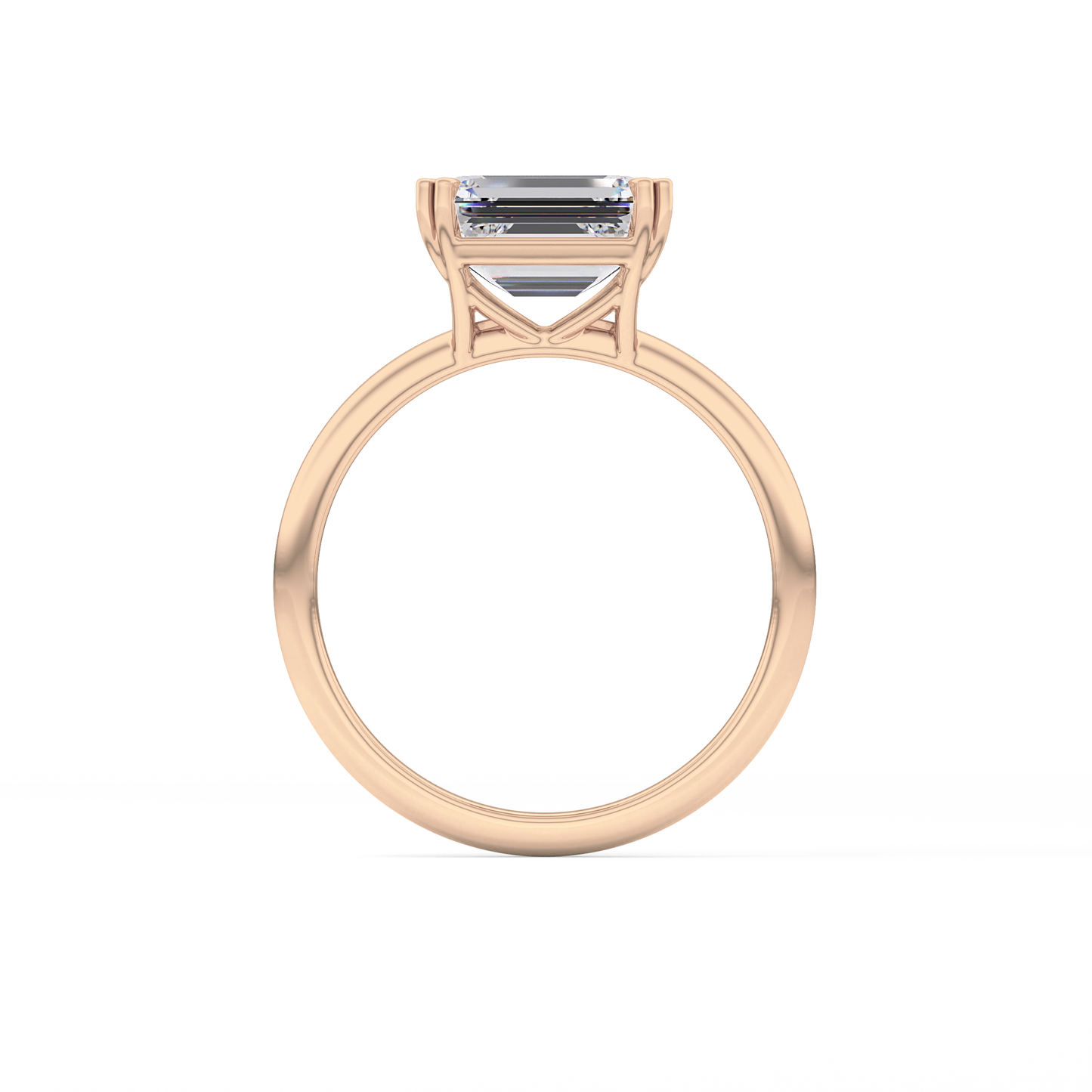 Emerald Solitaire Lab Grown Diamond Engagement Ring