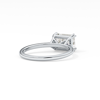 Emerald Solitaire Lab Grown Diamond Engagement Ring