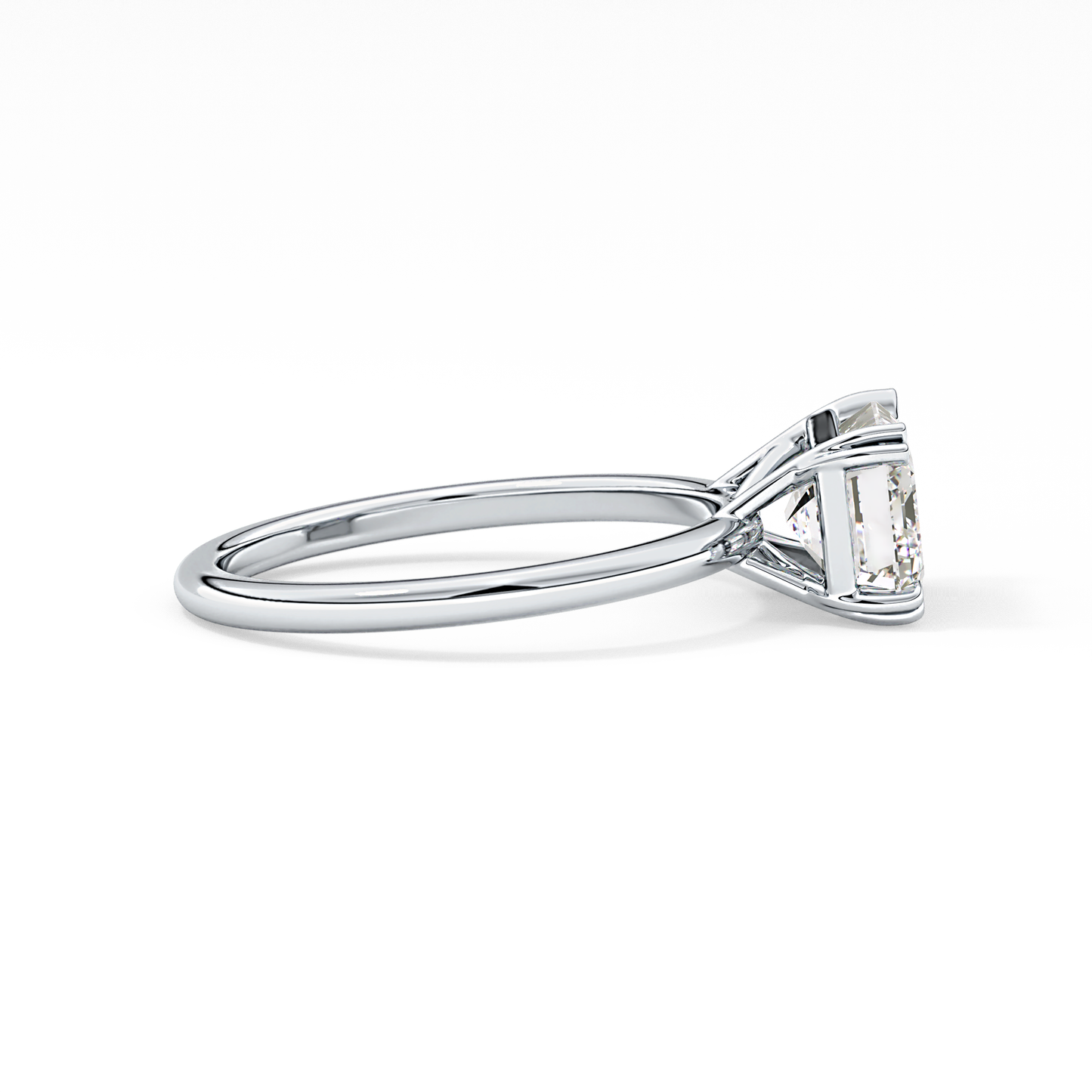 Emerald Solitaire Lab Grown Diamond Engagement Ring