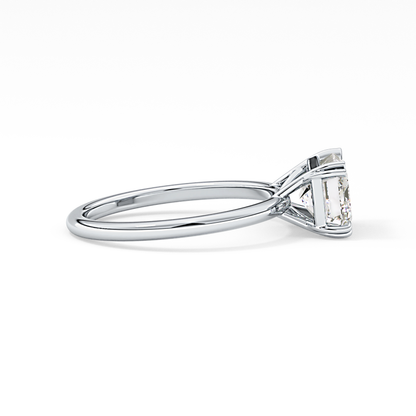 Emerald Solitaire Lab Grown Diamond Engagement Ring