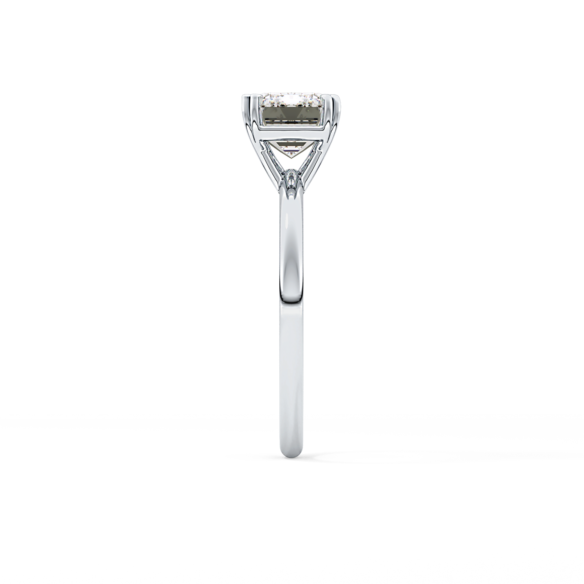 Emerald Solitaire Lab Grown Diamond Engagement Ring
