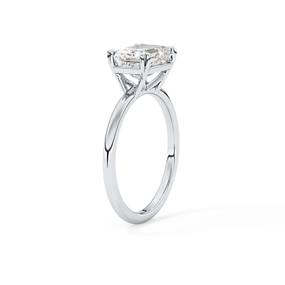 Emerald Solitaire Lab Grown Diamond Engagement Ring