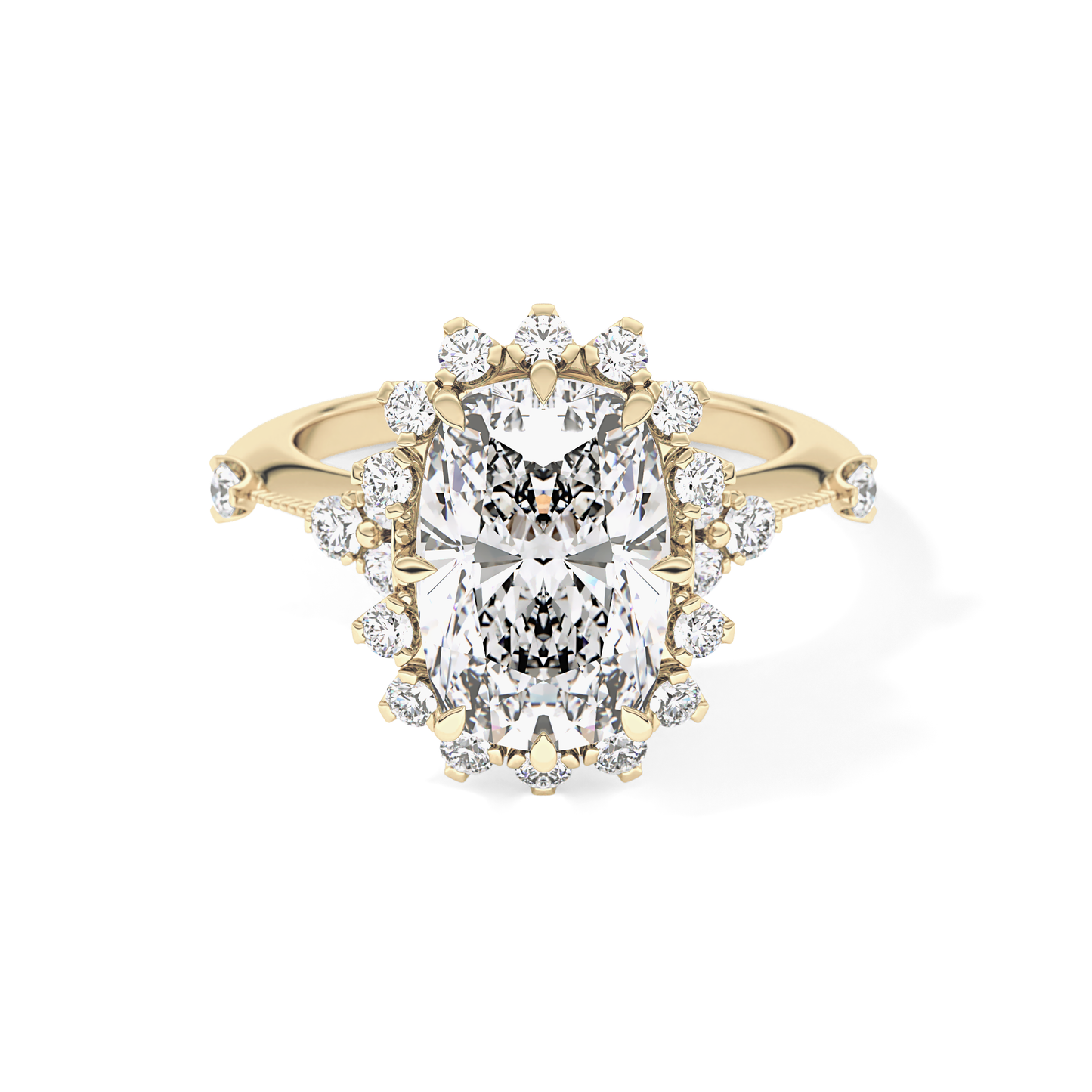 Cushion Halo Lab Grown Diamond Engagement Ring