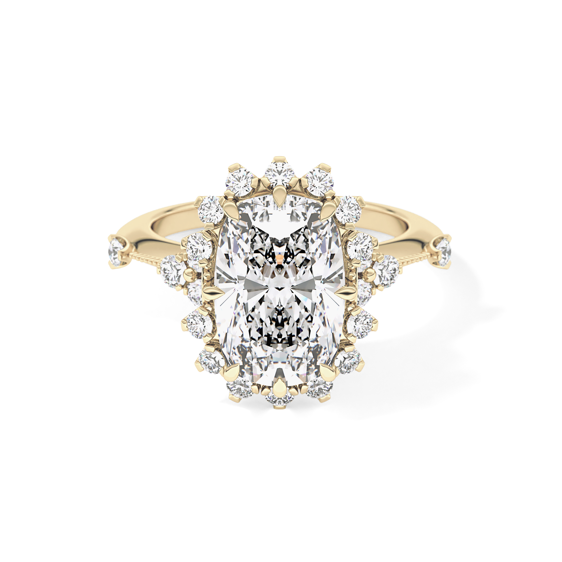 Cushion Halo Lab Grown Diamond Engagement Ring