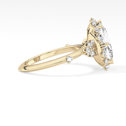 Cushion Halo Lab Grown Diamond Engagement Ring