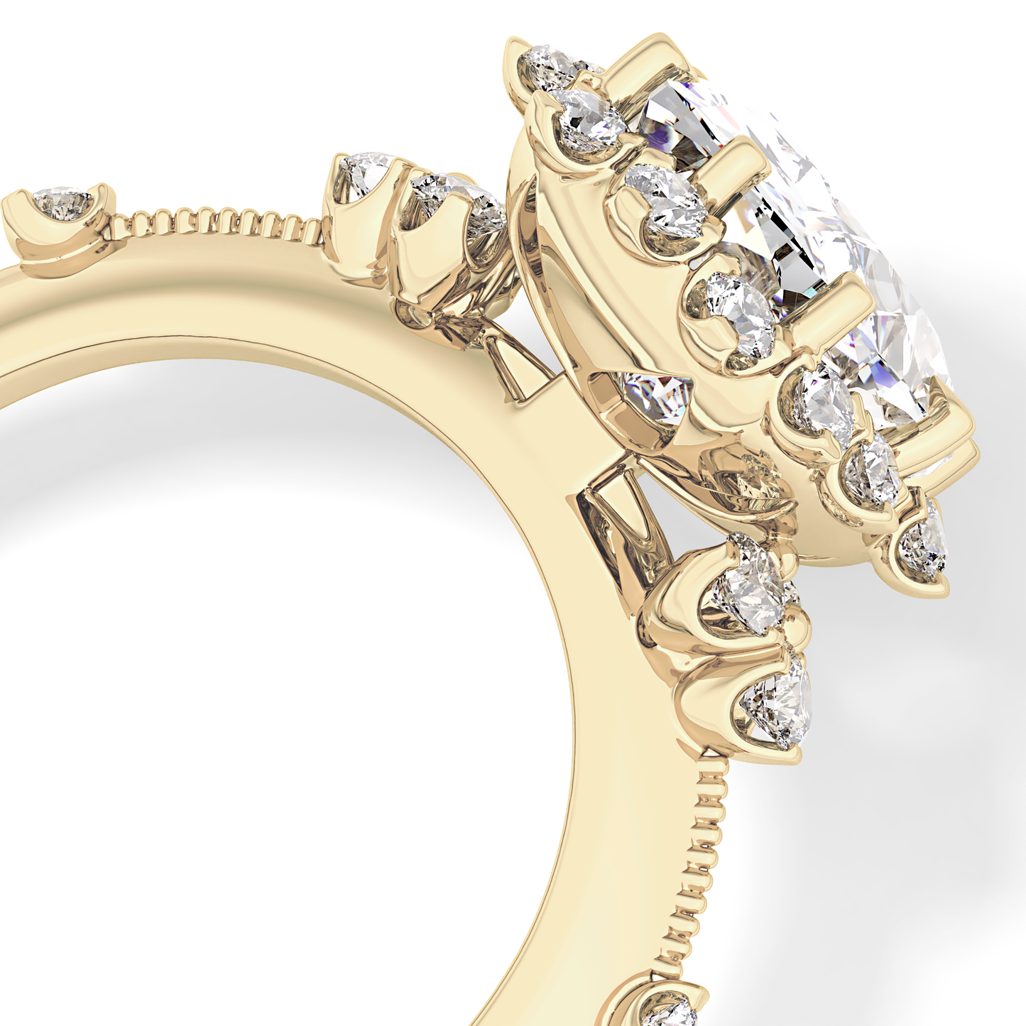 Cushion Halo Lab Grown Diamond Engagement Ring