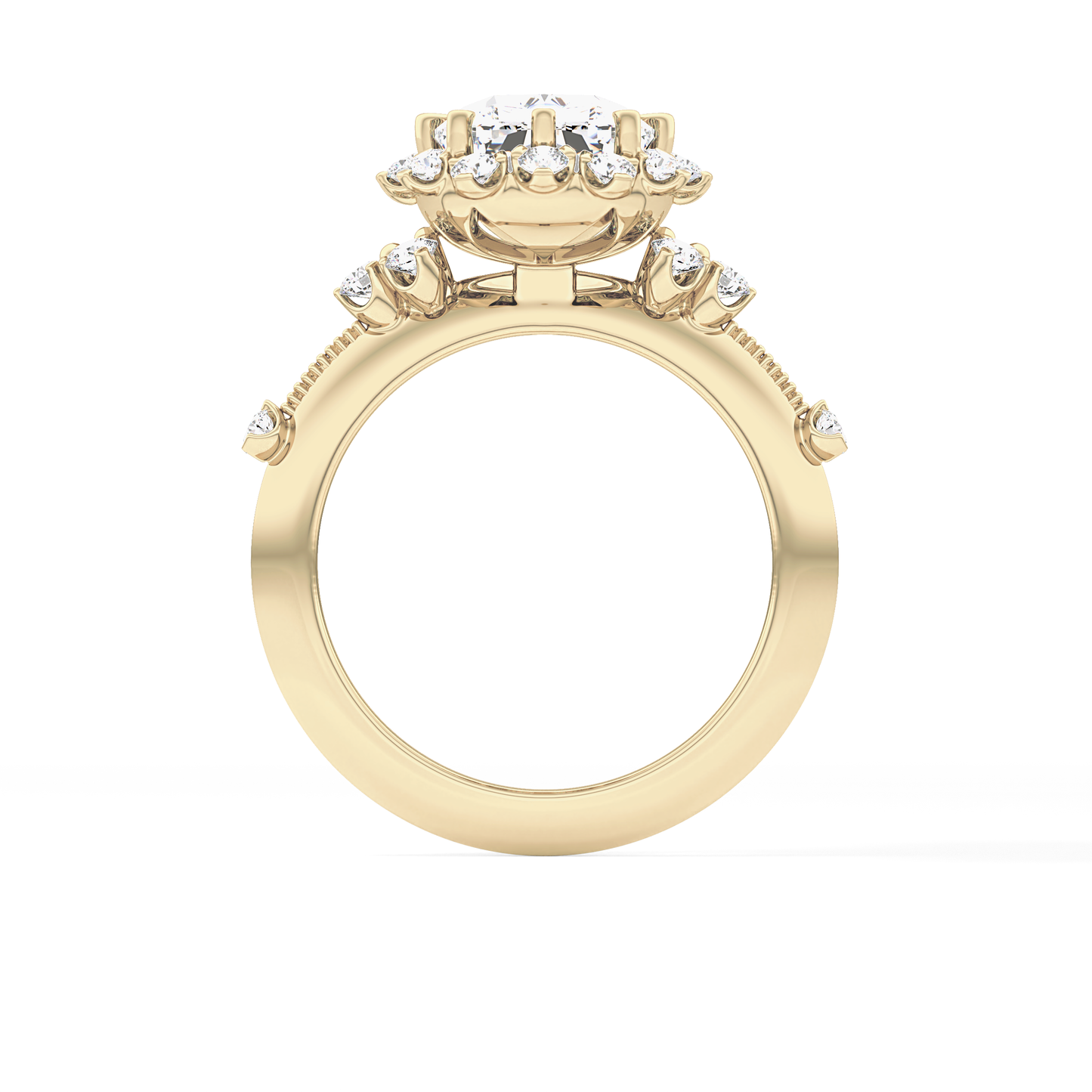 Cushion Halo Lab Grown Diamond Engagement Ring