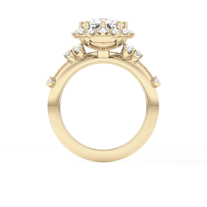 Cushion Halo Lab Grown Diamond Engagement Ring