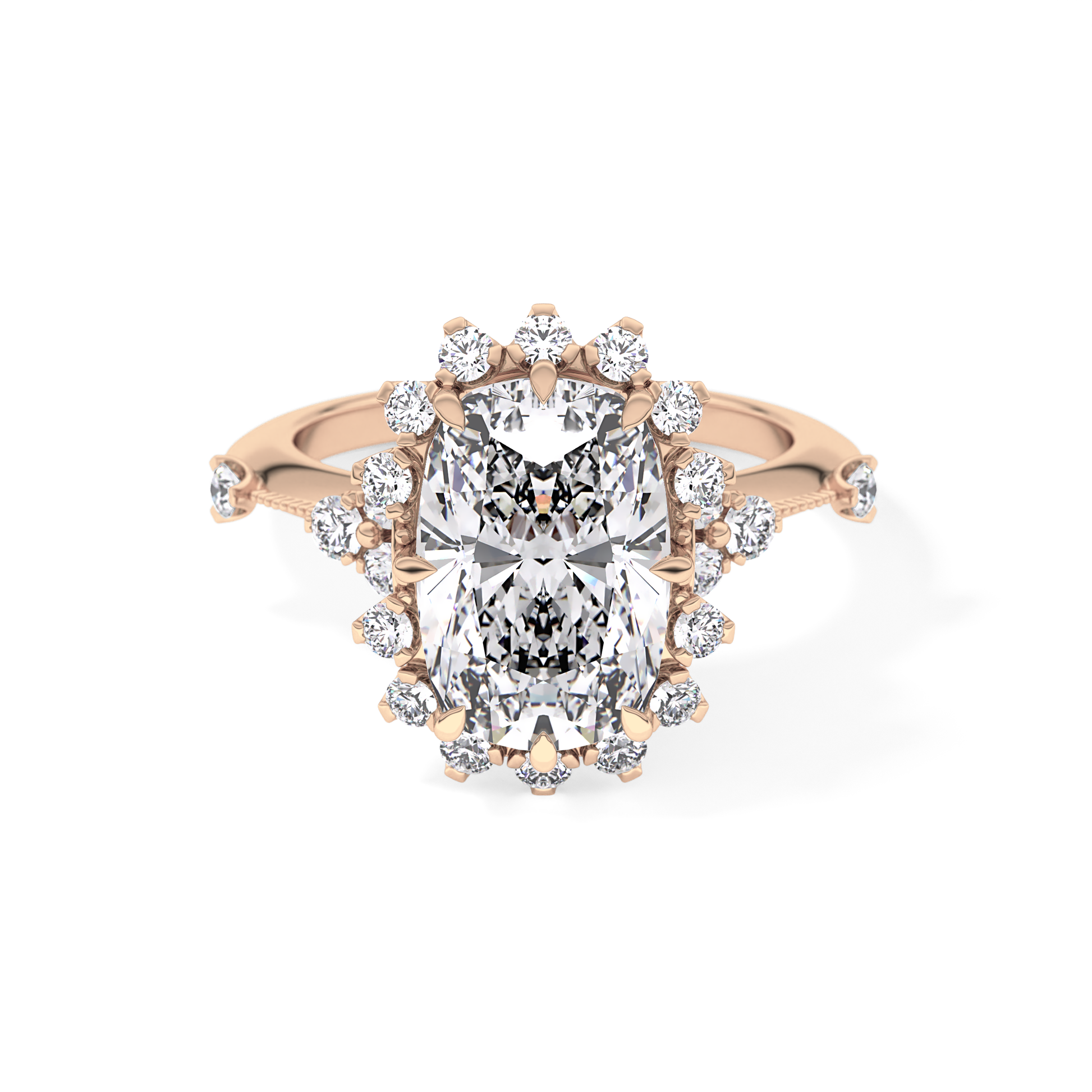 Cushion Halo Lab Grown Diamond Engagement Ring