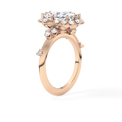 Cushion Halo Lab Grown Diamond Engagement Ring