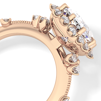 Cushion Halo Lab Grown Diamond Engagement Ring