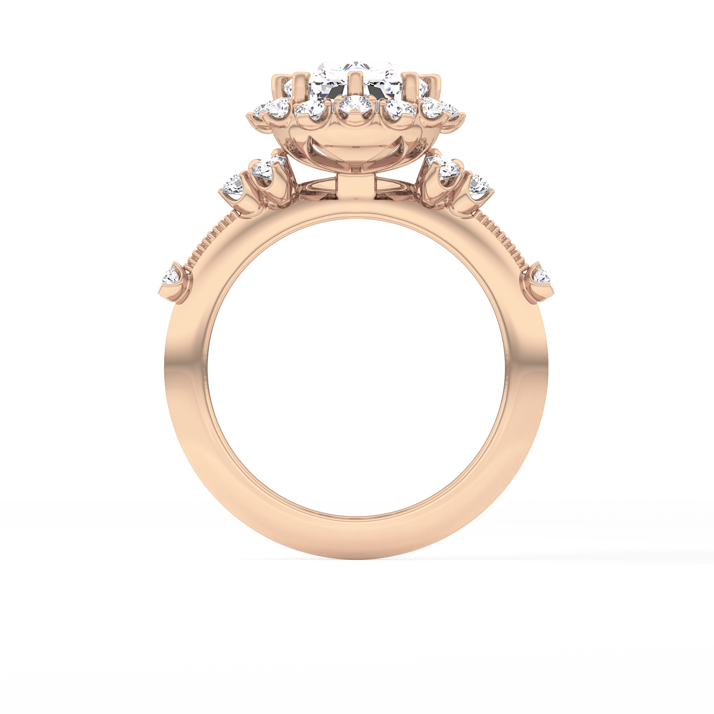 Cushion Halo Lab Grown Diamond Engagement Ring